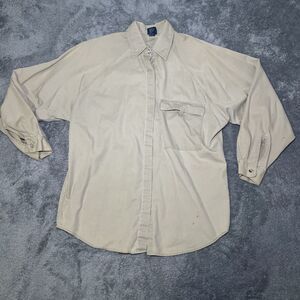 Vintage Authentic Gap Guaranteed Long Sleeve Tan Sz Small Button Up Shirt
